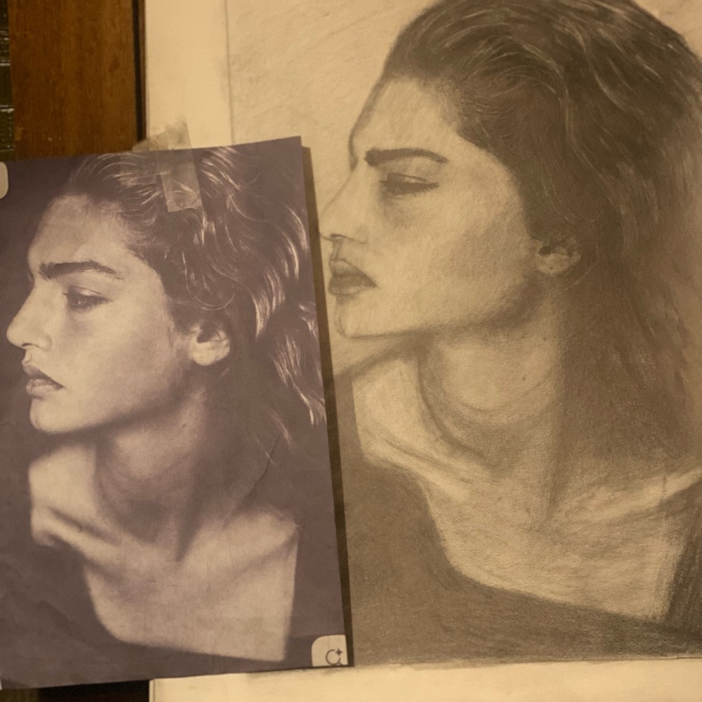 Monochrome Graphite Portrait Drawing